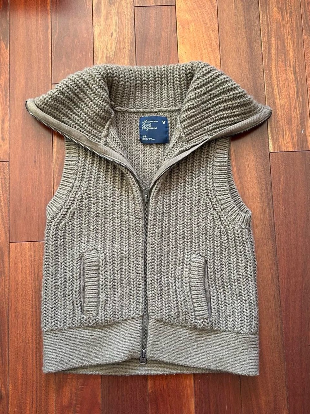 American Eagle Knit Zip Sweater Vest